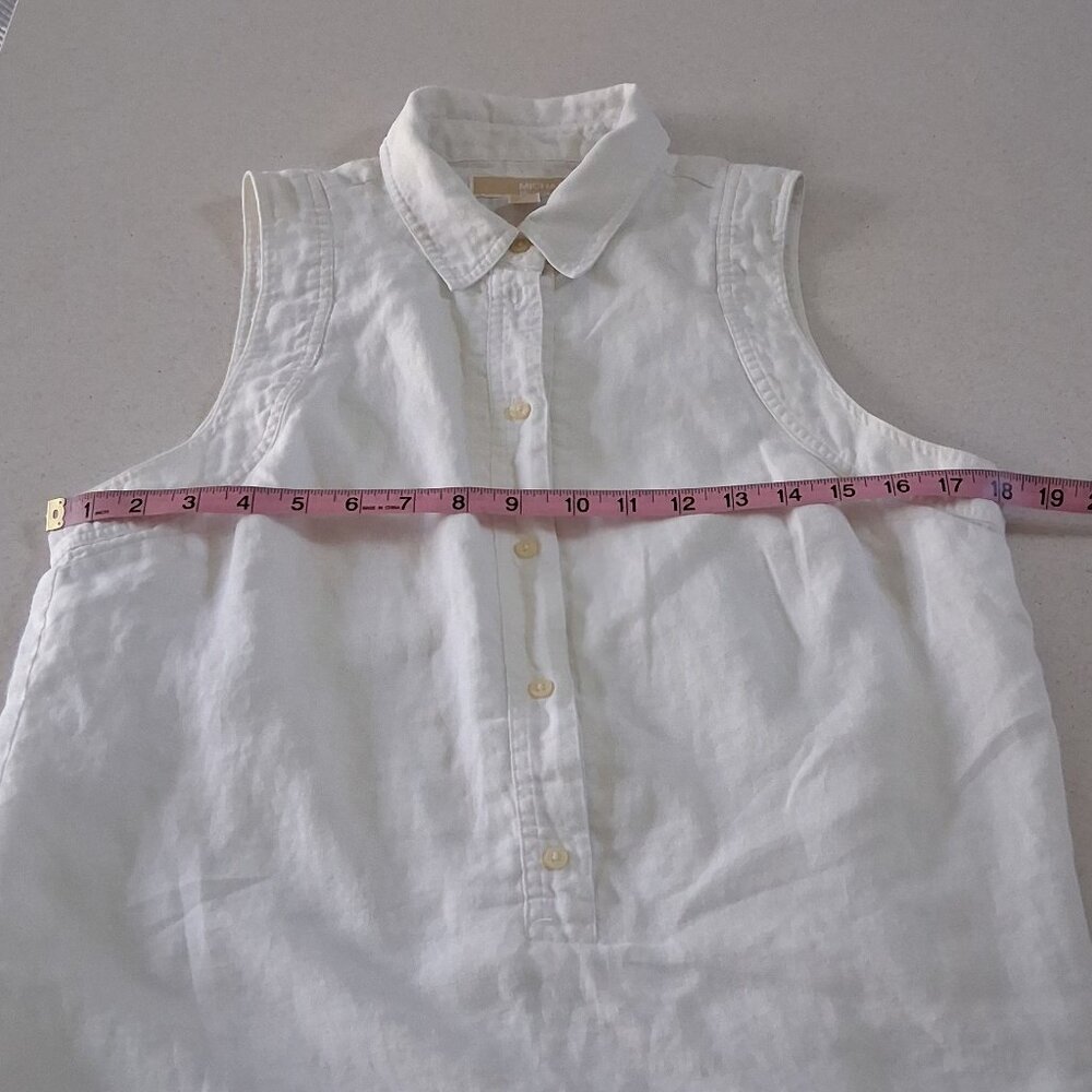 Michael Kors White Sleeveless Midi Shirt Dress - Picture 13 of 16